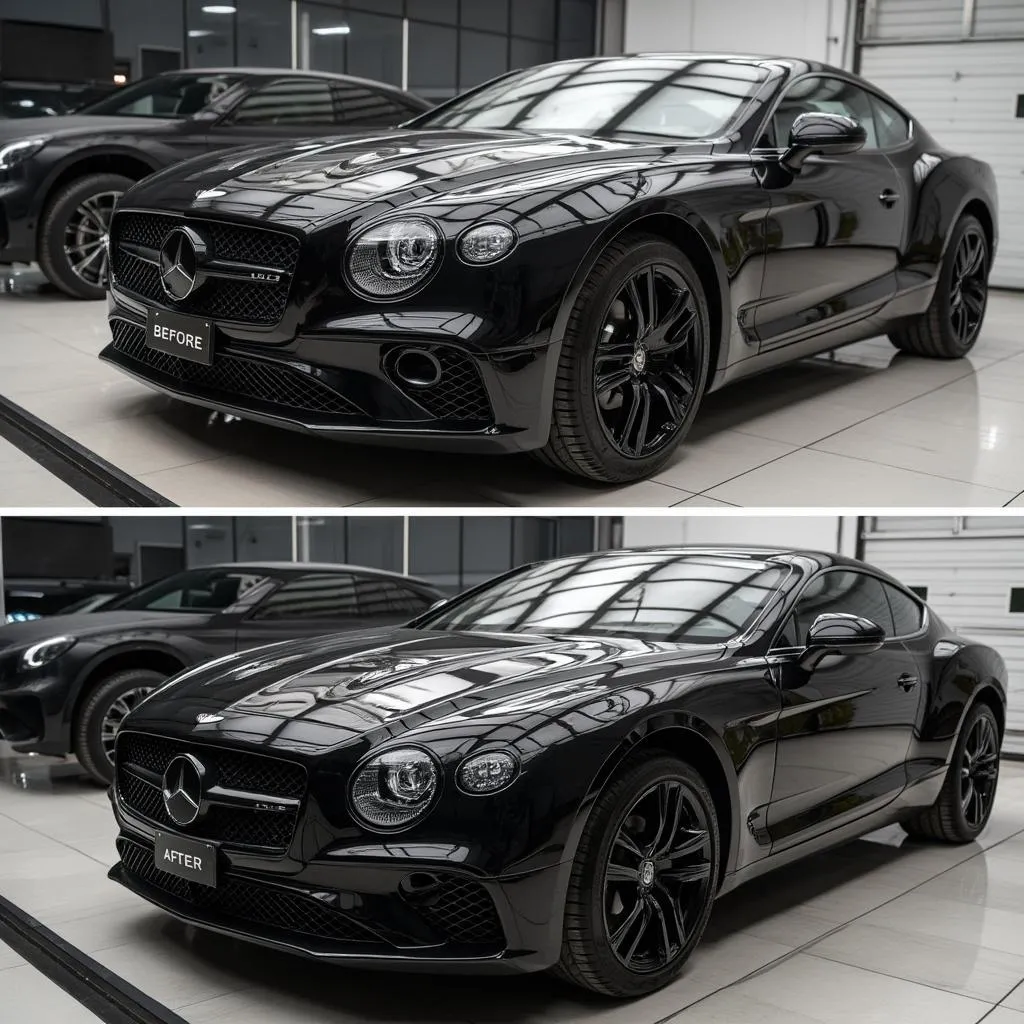 Prima e dopo detailing auto di lusso